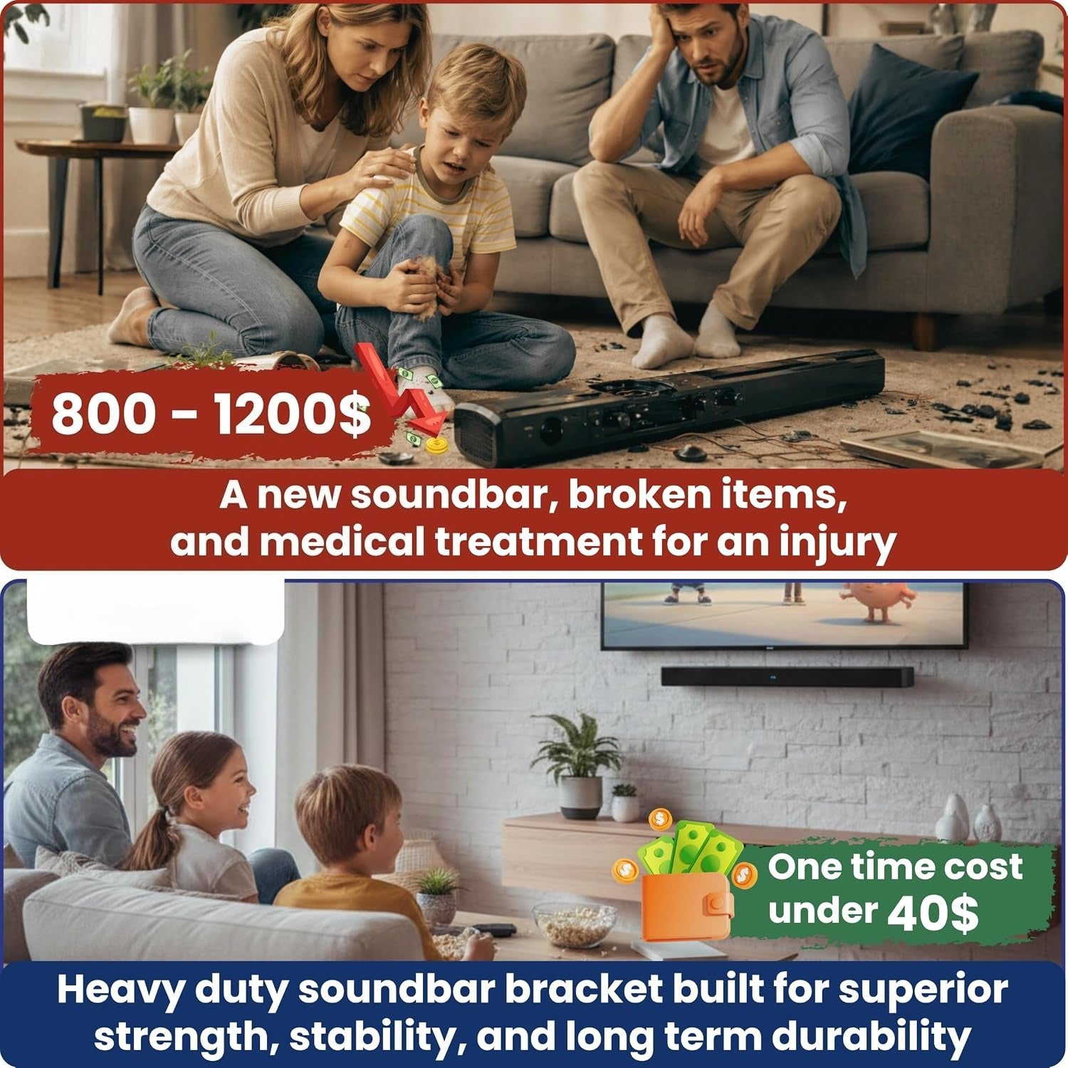 Universal Adjustable Soundbar Wall Mount