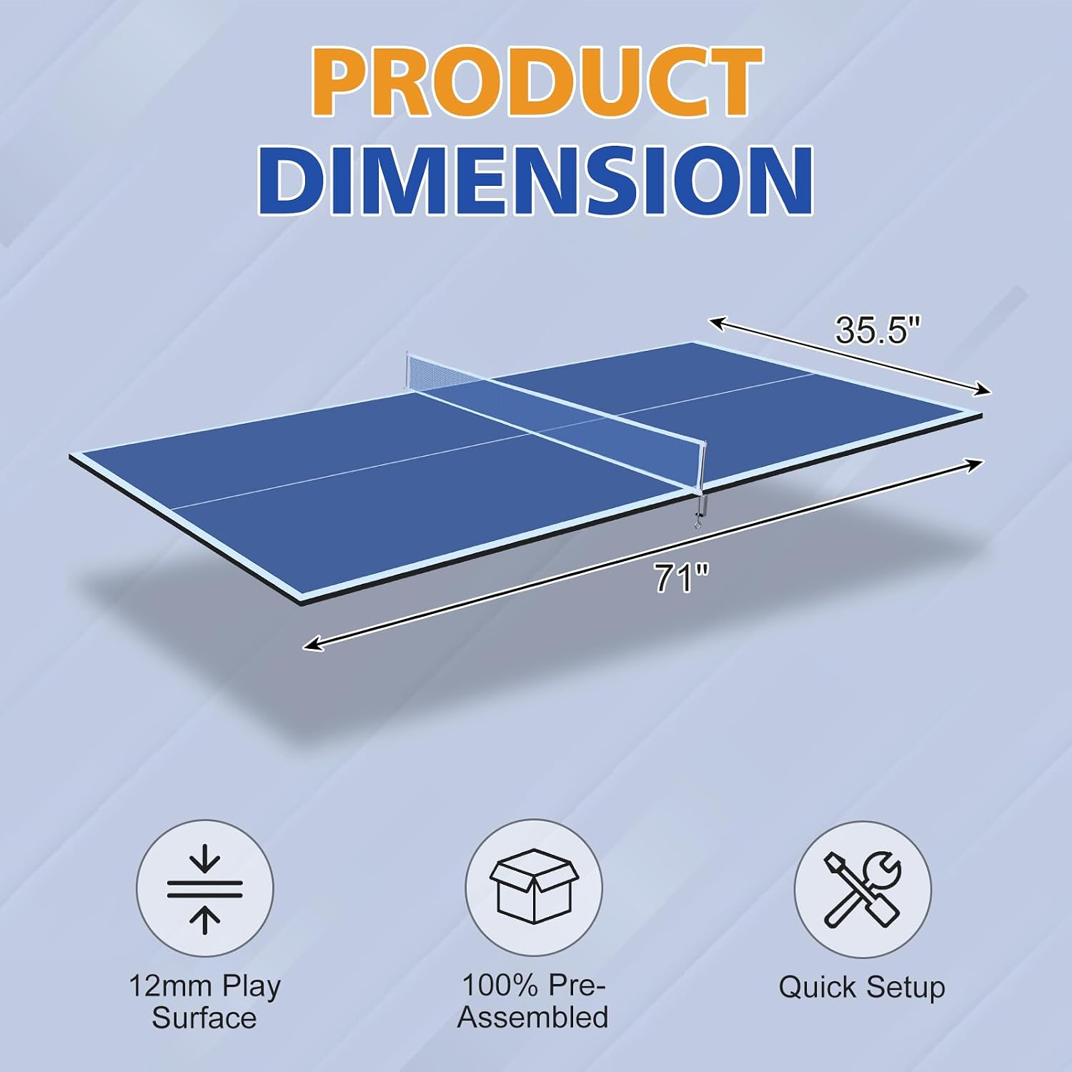 6×3FT Foldable Ping Pong Conversion Top