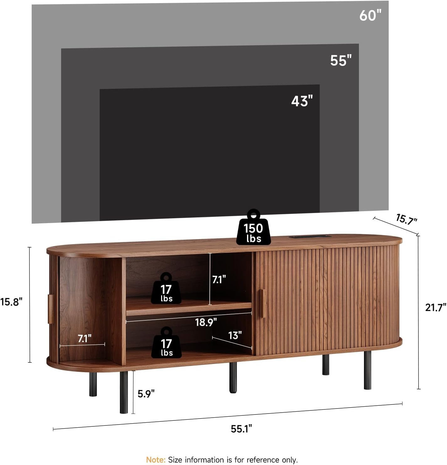 Mid-Century Fluted TV Stand