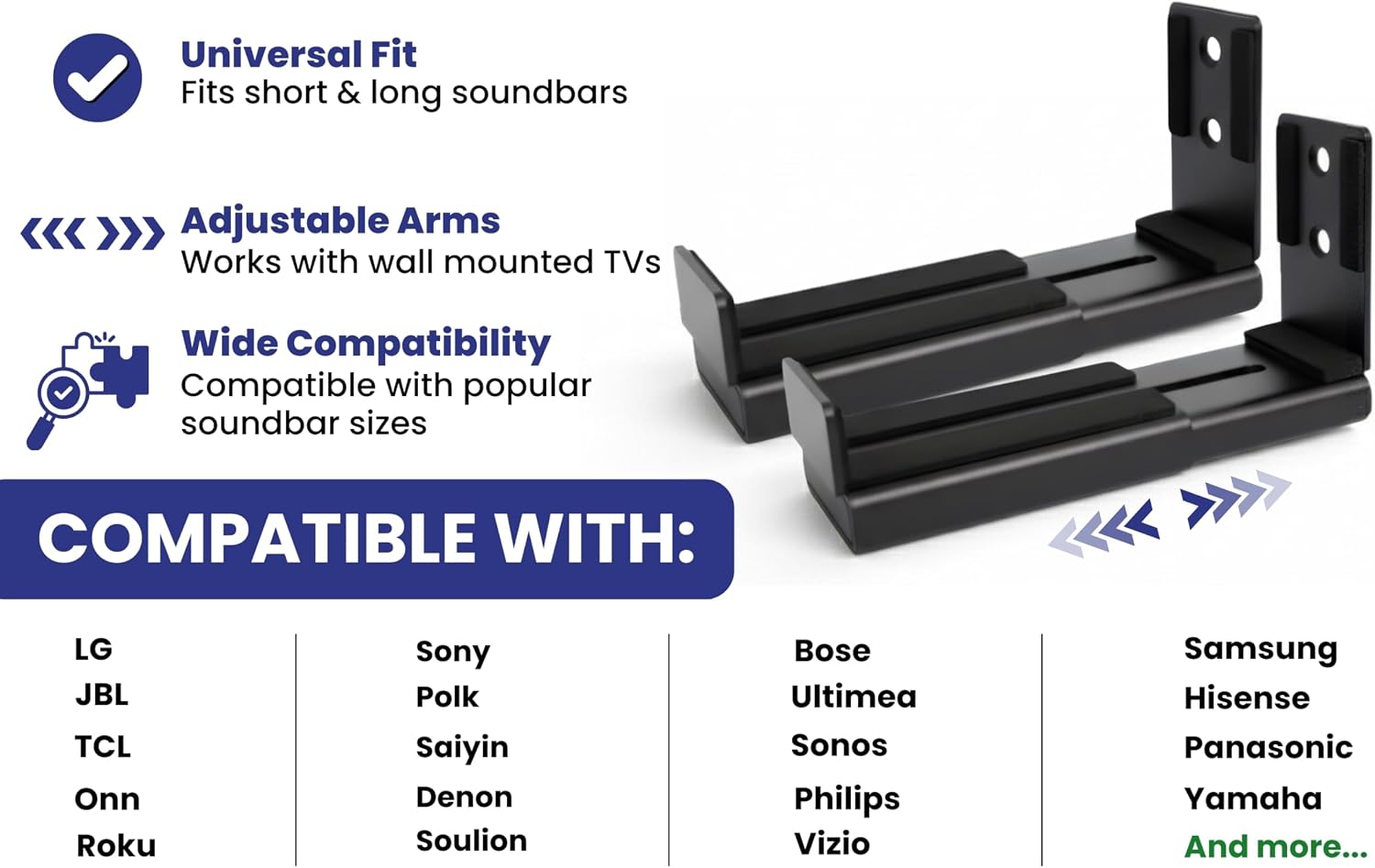 Universal Adjustable Soundbar Wall Mount