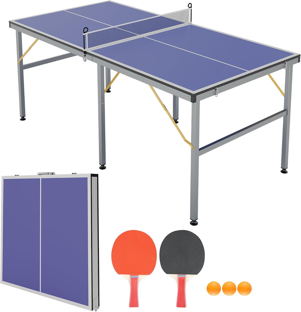 6x3ft Foldable Portable Ping Pong Table