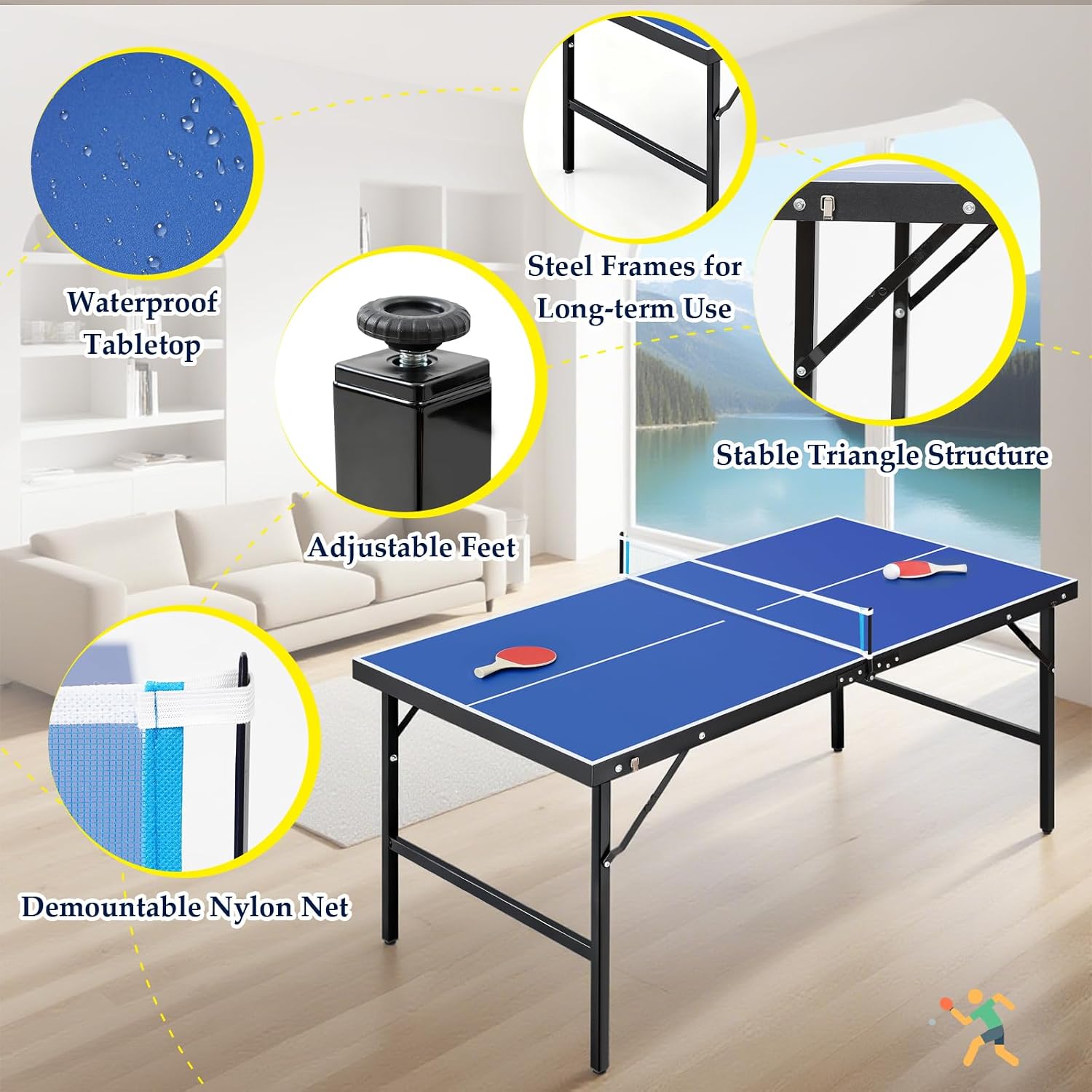 Foldable Indoor Outdoor Ping Pong Table