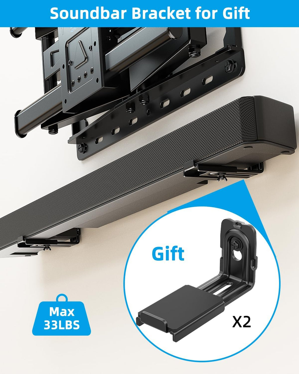 TV Mount With Soundbar Bracket