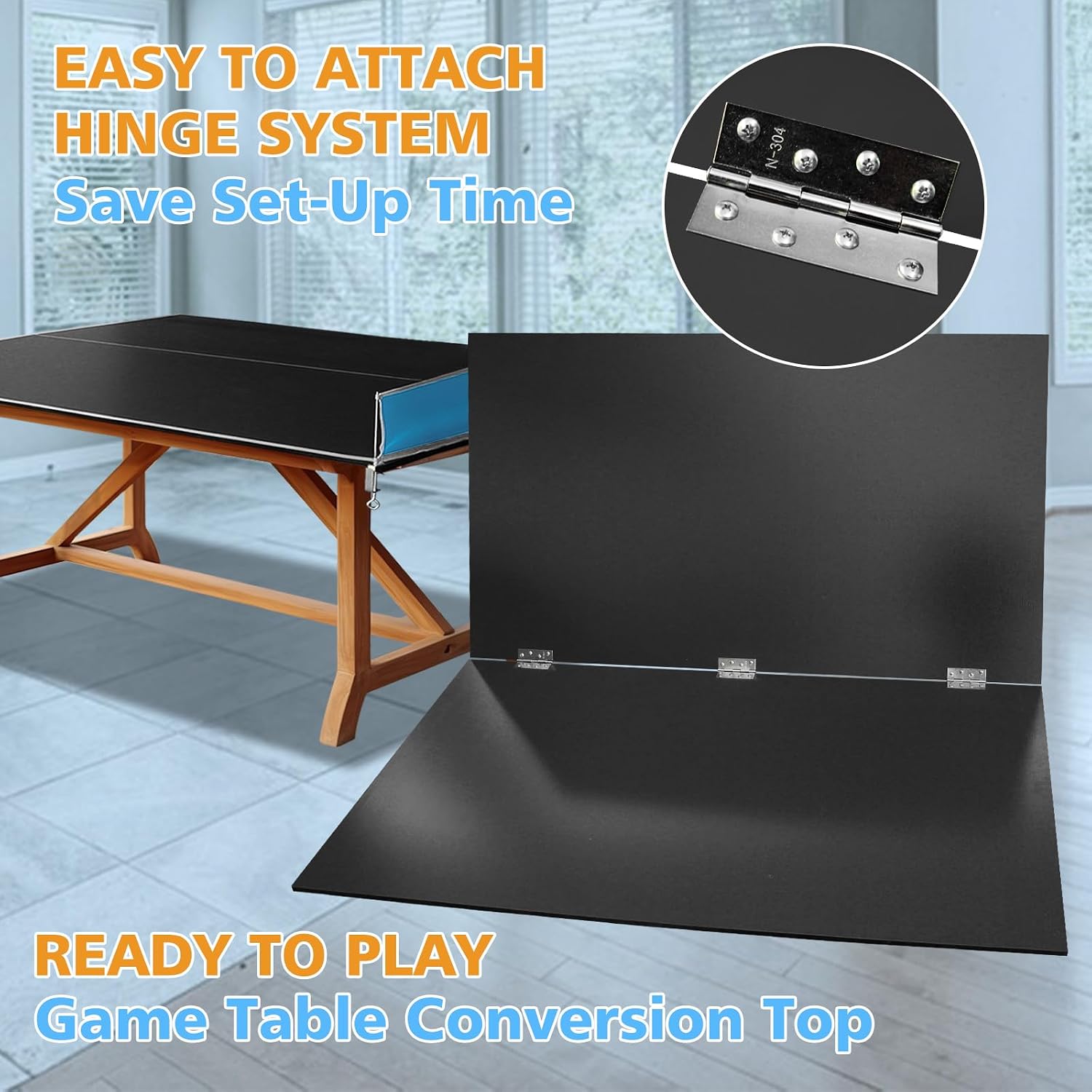Foldable Ping Pong Conversion Top For Pool Table