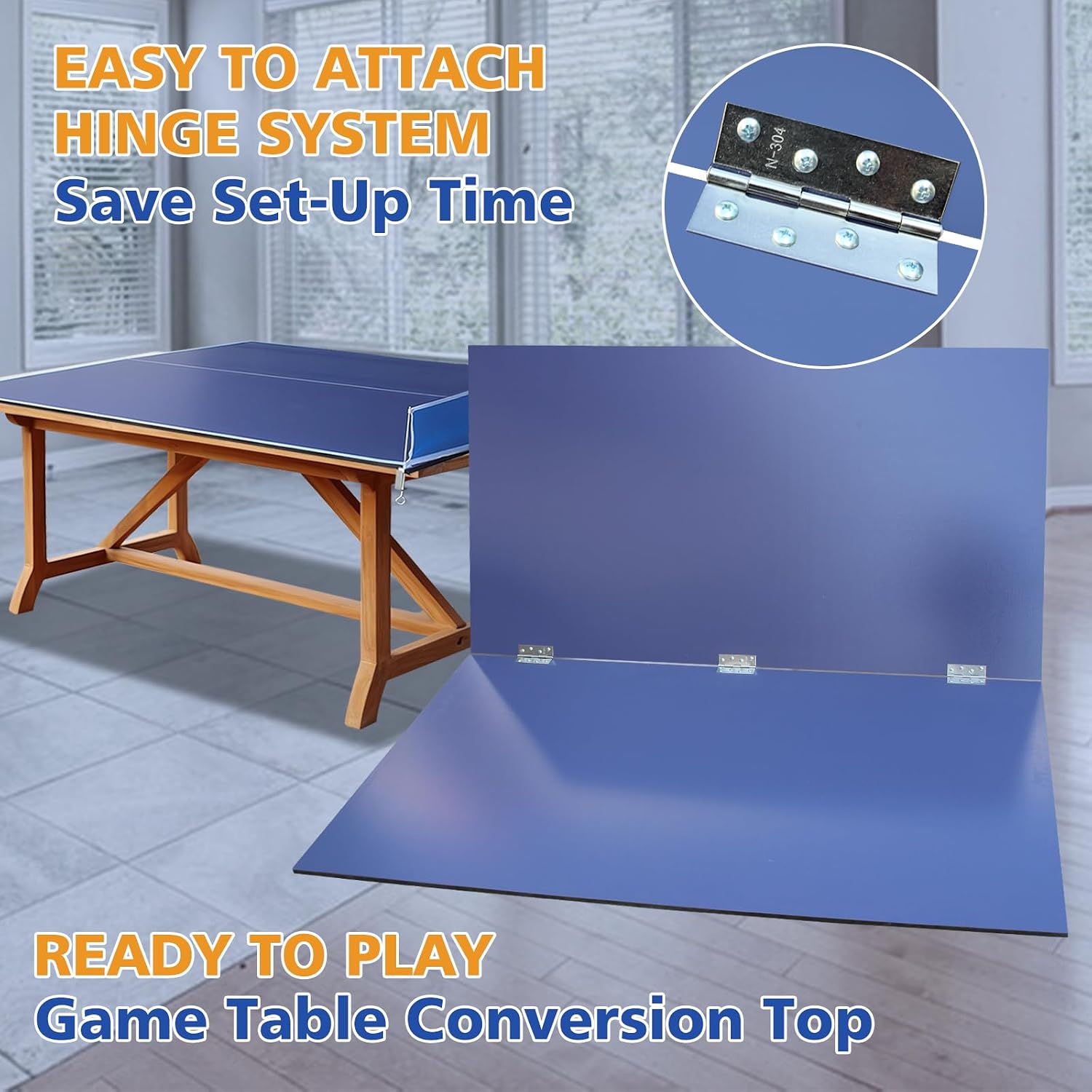 Adjustable Size Ping Pong Conversion Top For Pool Table