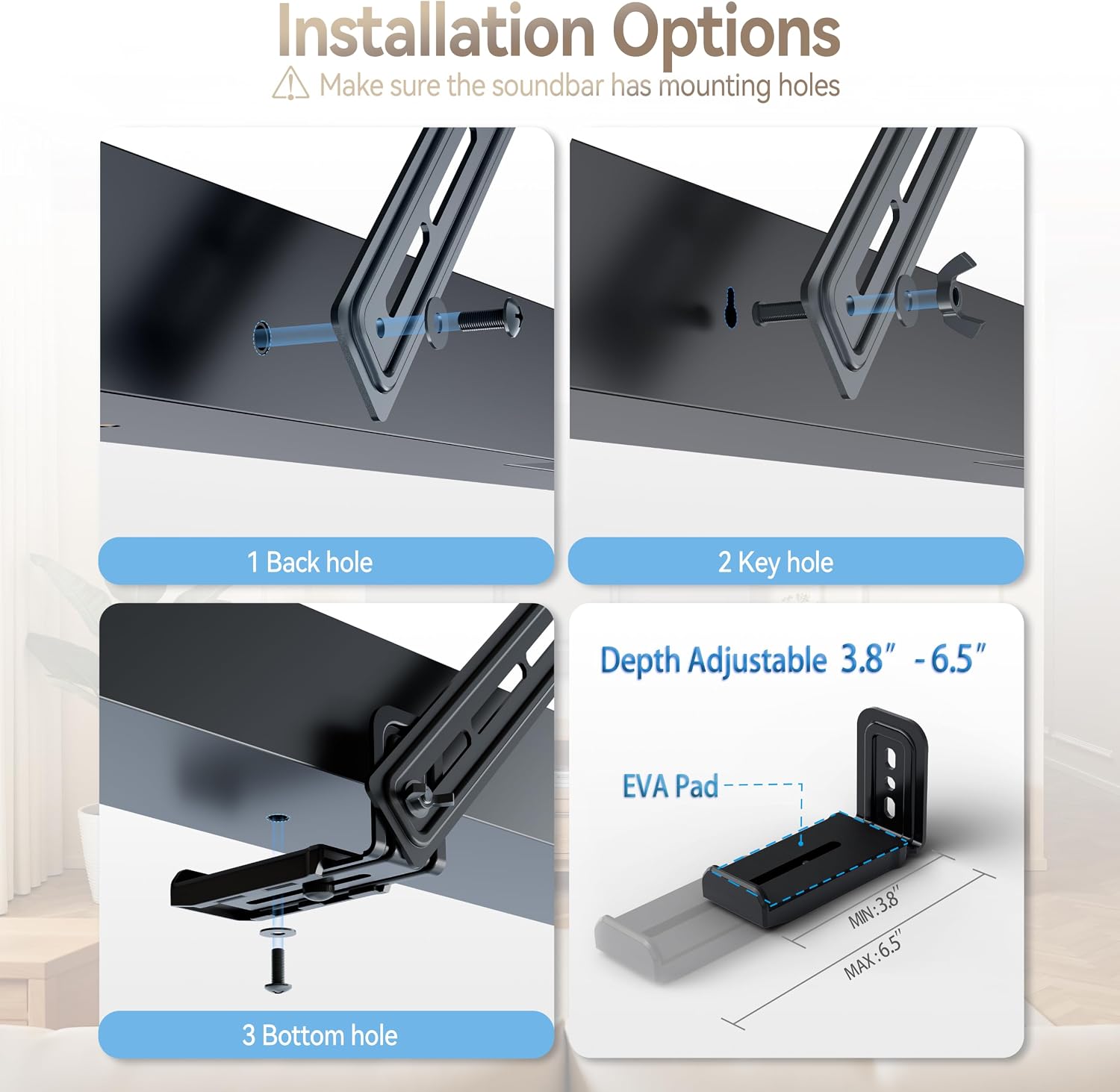 Depth Adjustable Soundbar Bracket
