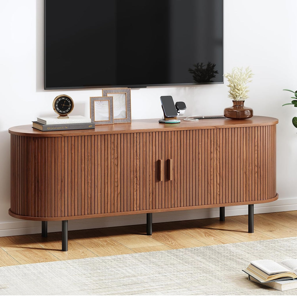 Mid-Century Fluted TV Stand