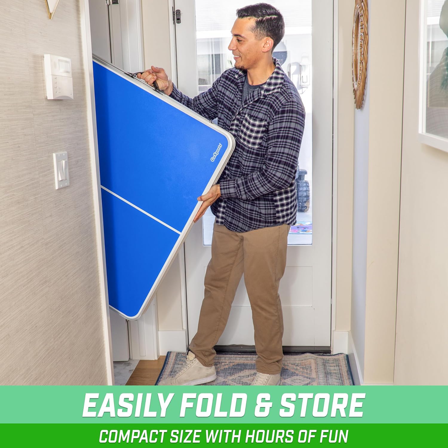 Adjustable Height 6x3ft Ping Pong Table Set