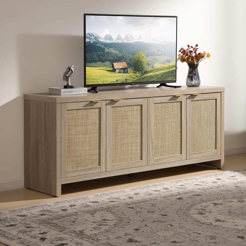 Boho Rattan TV Stand