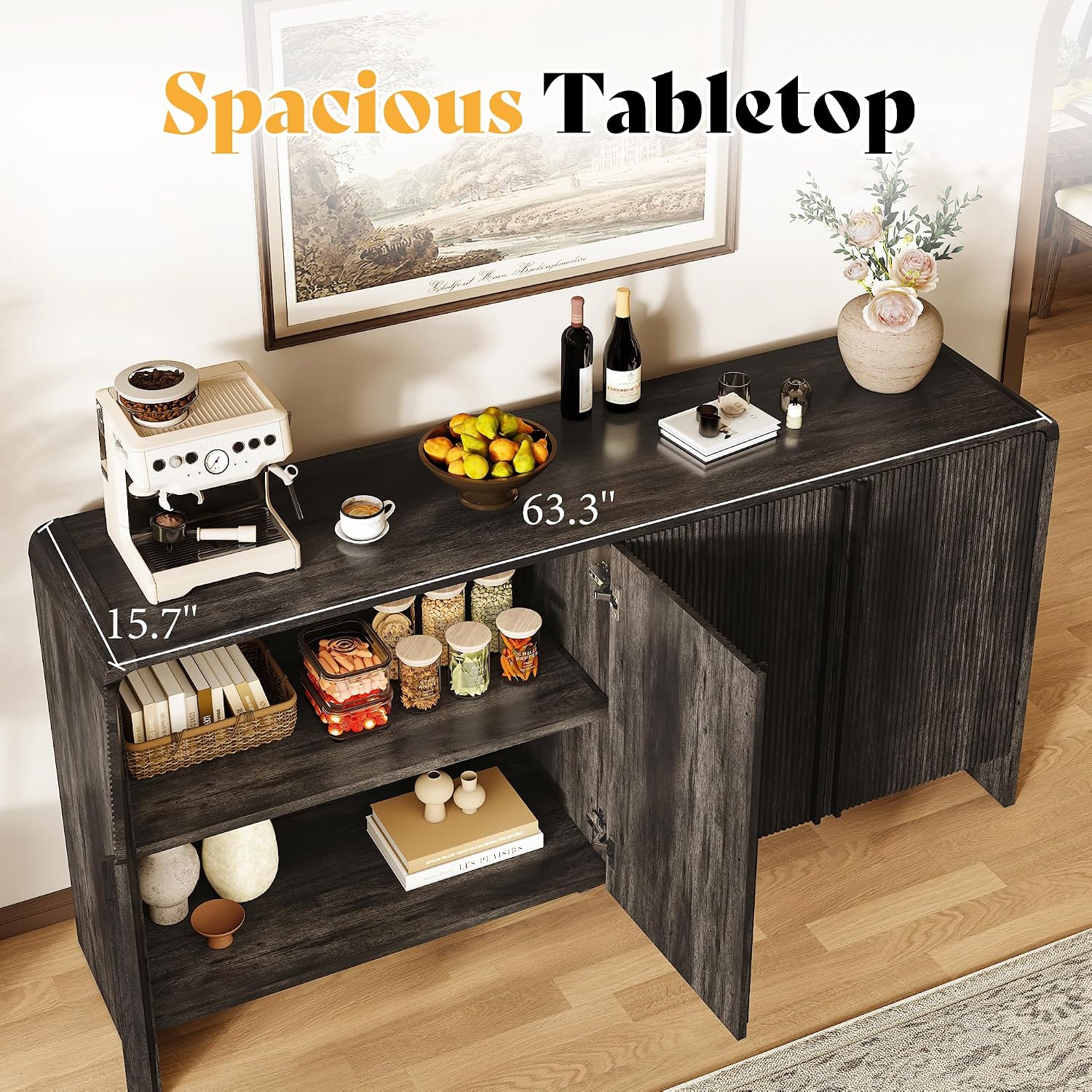Modern Fluted TV Stand