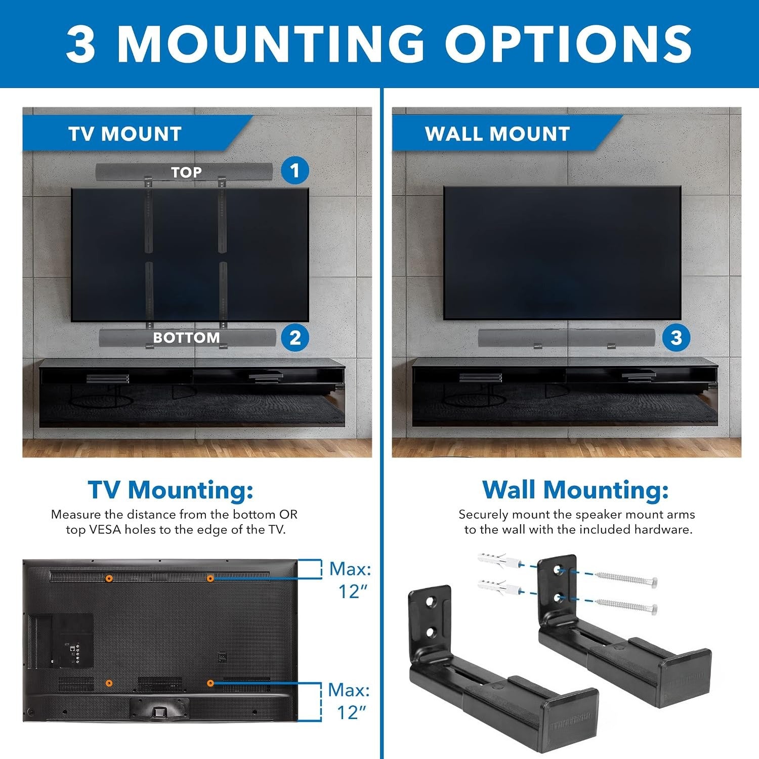 2-in-1 Universal Soundbar Bracket